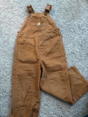 Carhartt Kids Tan/Brown Duck Canvas Overalls